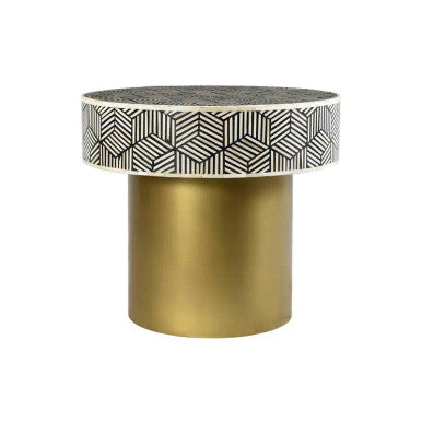 Bone Inlay Round Side Table