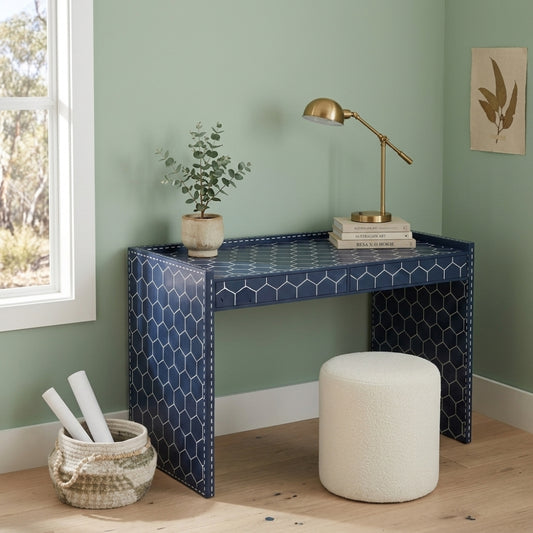 Bone Inlay Desk : Abela : Navy