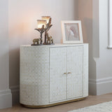 Bone Inlay 2 Door Cabinet : Tara : White Bone Inlay 2 Door Cabinet : Tara : White