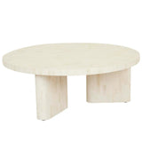 Bone Inlay Round Coffee Table : Brickwork : Natural Bone Inlay Round Coffee Table : Brickwork : Natural