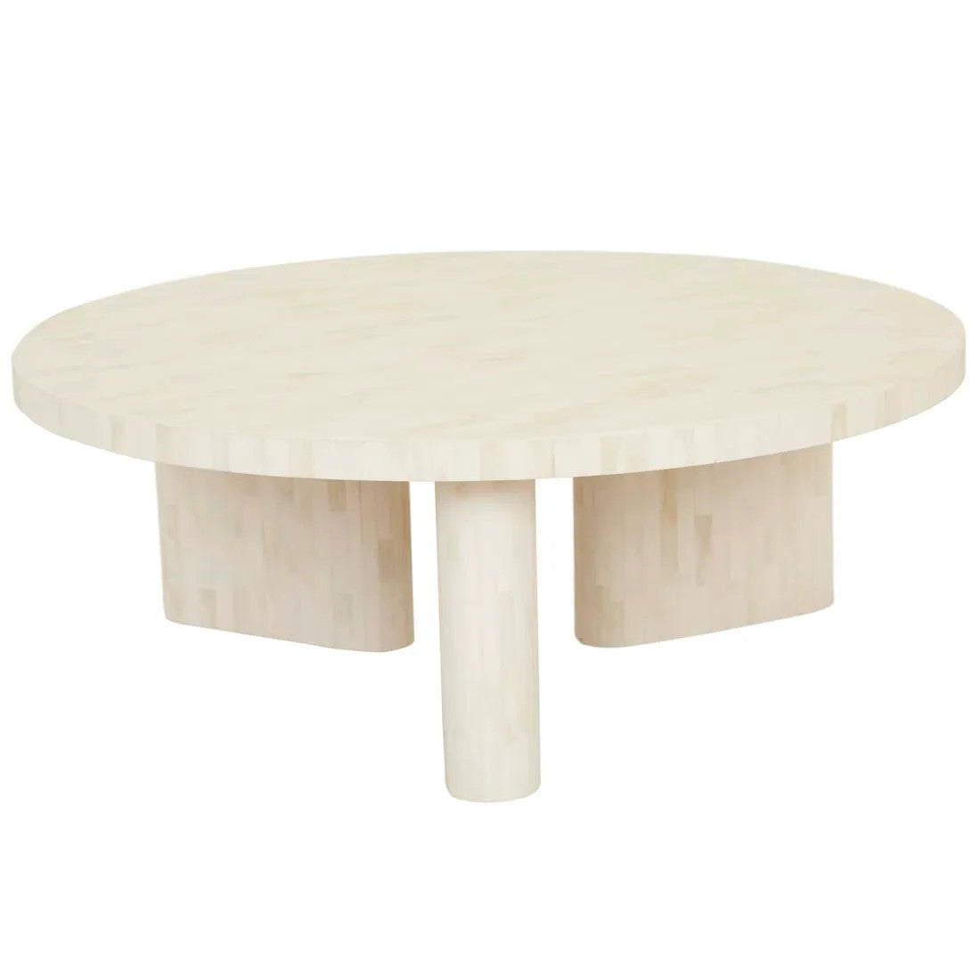 Bone Inlay Round Coffee Table : Brickwork : Natural Bone Inlay Round Coffee Table : Brickwork : Natural