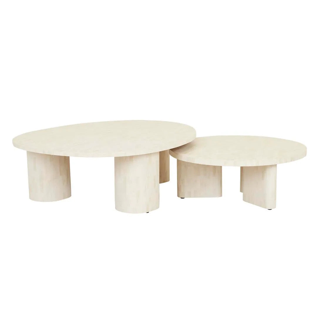 Bone Inlay Round Coffee Table : Brickwork : Natural Bone Inlay Round Coffee Table : Brickwork : Natural