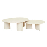 Bone Inlay Round Coffee Table : Brickwork : Natural Bone Inlay Round Coffee Table : Brickwork : Natural
