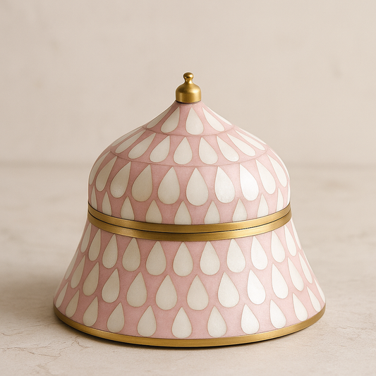 Bone & Brass Moghul Box : Varsha : Rose