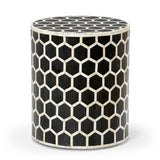 Bone Inlay Side Table : Abela : Black Bone Inlay Side Table : Abela : Black