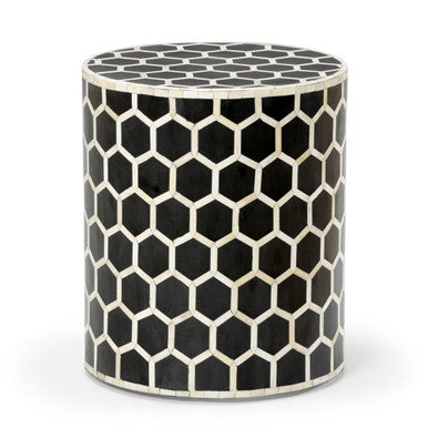 Bone Inlay Side Table : Abela : Black
