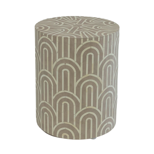 Bone Inlay Side Table : Arches : Dusty Pink