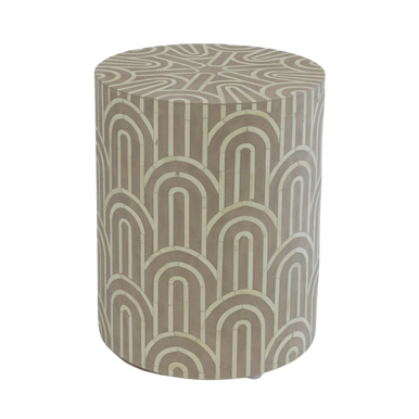 Bone Inlay Side Table : Arches : Dusty Pink