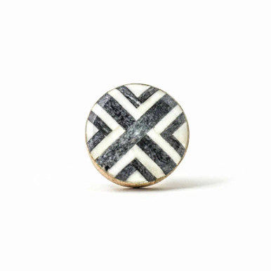 Bone Dresser Knob : Cross : Grey