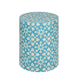 Bone Inlay Side Table : Zelliges : Blue Bone Inlay Side Table : Zelliges : Blue