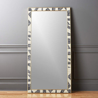 Bone Inlay Floor Mirror : Two-Tone Bone Inlay Floor Mirror : Two-Tone