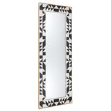Bone Inlay Floor Mirror : Arrows : Black & White Bone Inlay Floor Mirror : Arrows : Black & White
