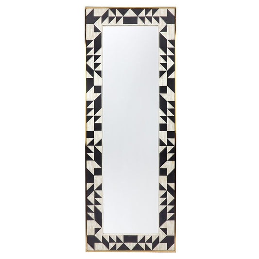 Bone Inlay Floor Mirror : Arrows : Black & White