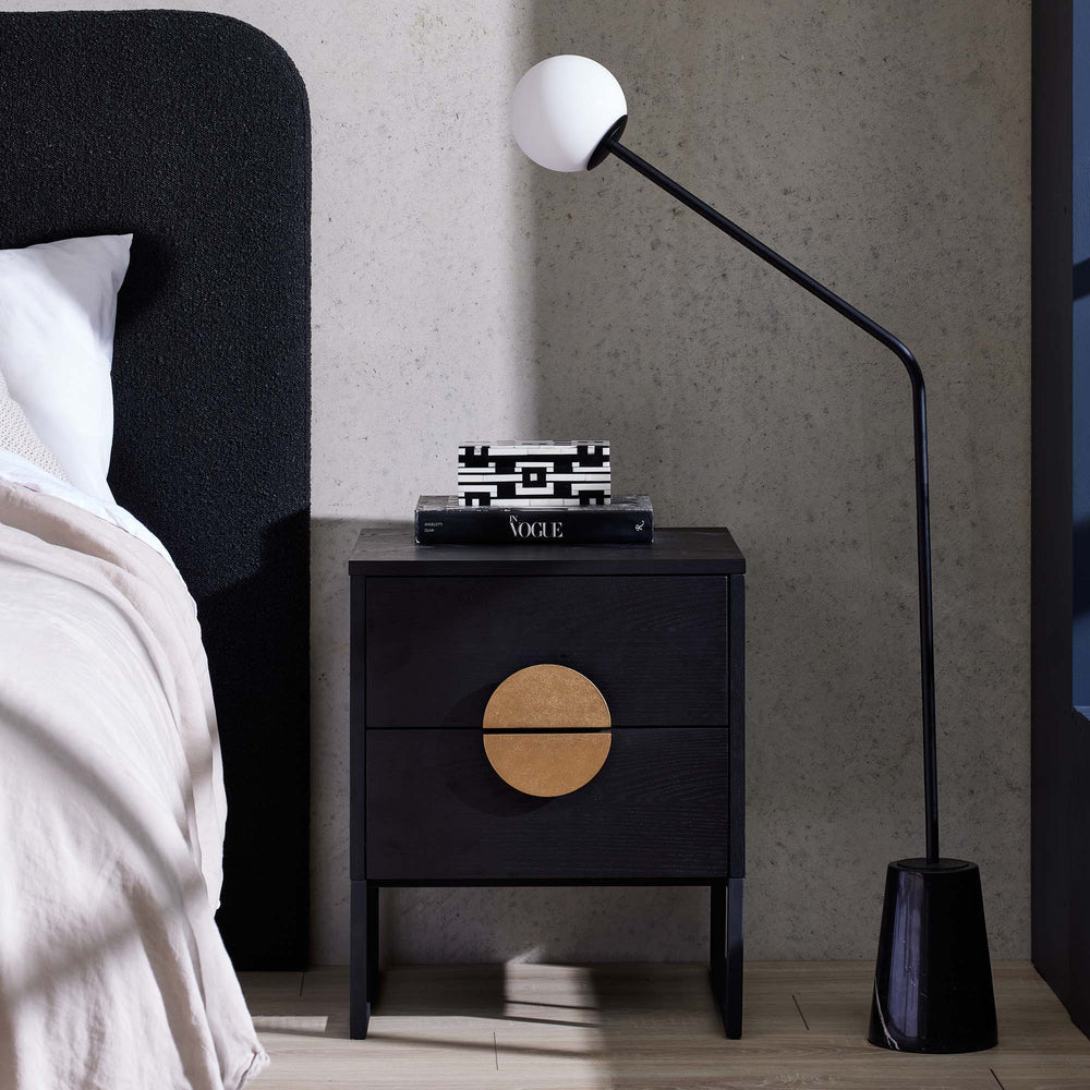 Sleek Floor Lamp : Black Marble Base Sleek Floor Lamp : Black Marble Base