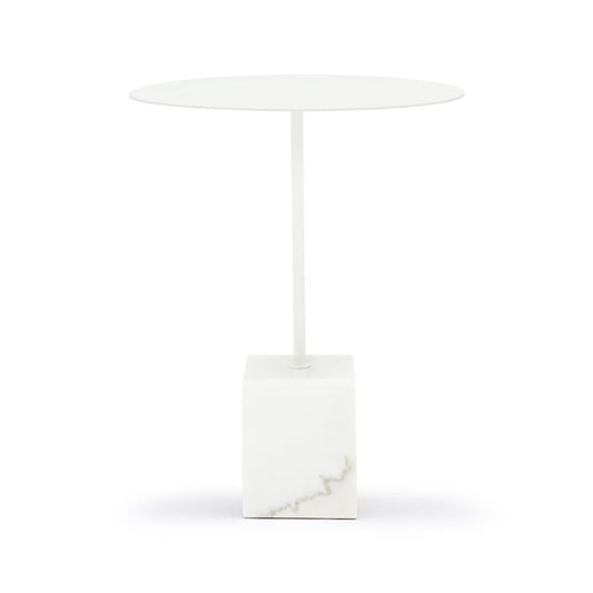 Marble Accent Table : White