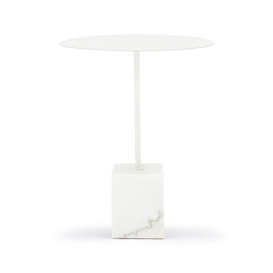 Marble Accent Table : White