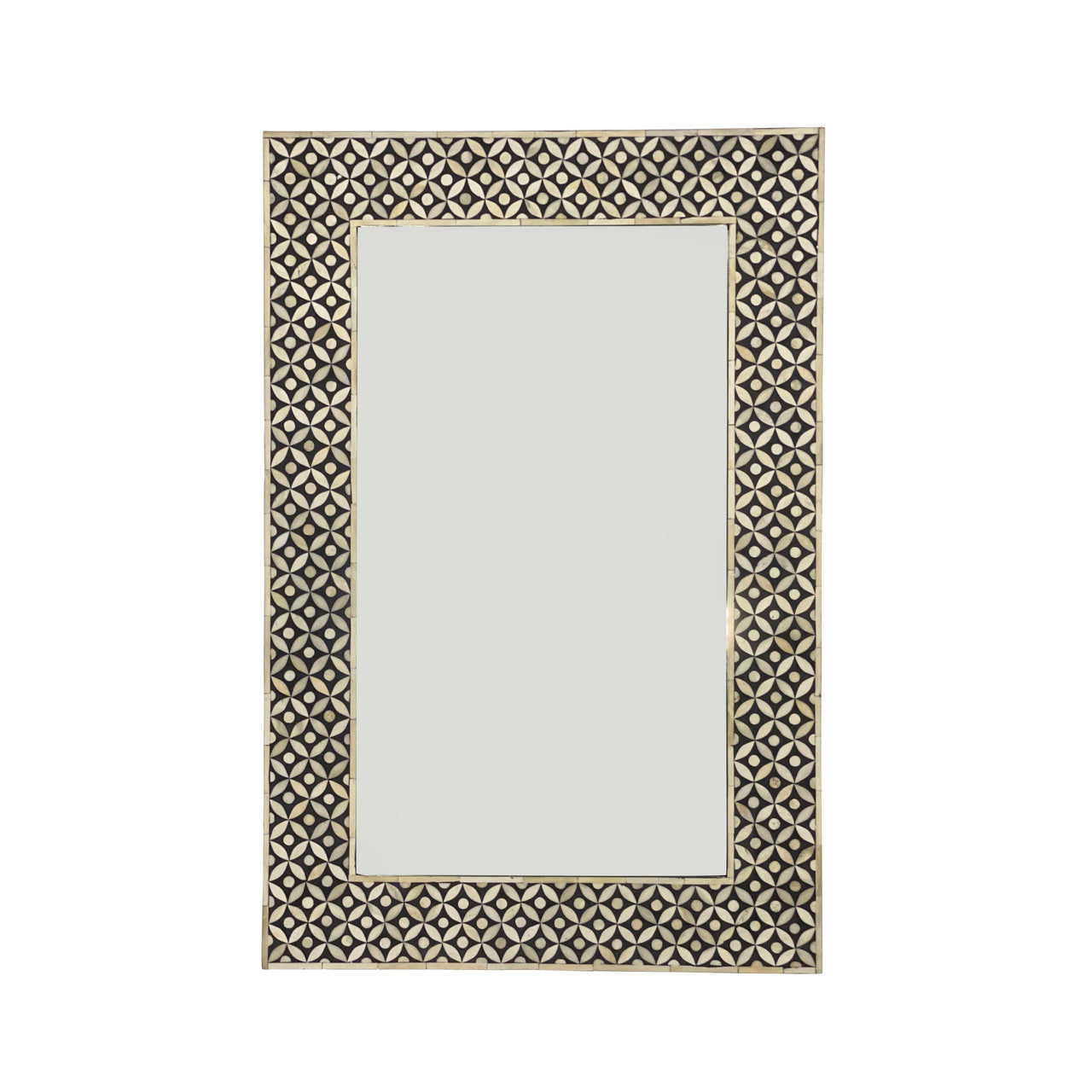 Bone Inlay Rectangle Mirror : Starburst : Black Bone Inlay Rectangle Mirror : Starburst : Black