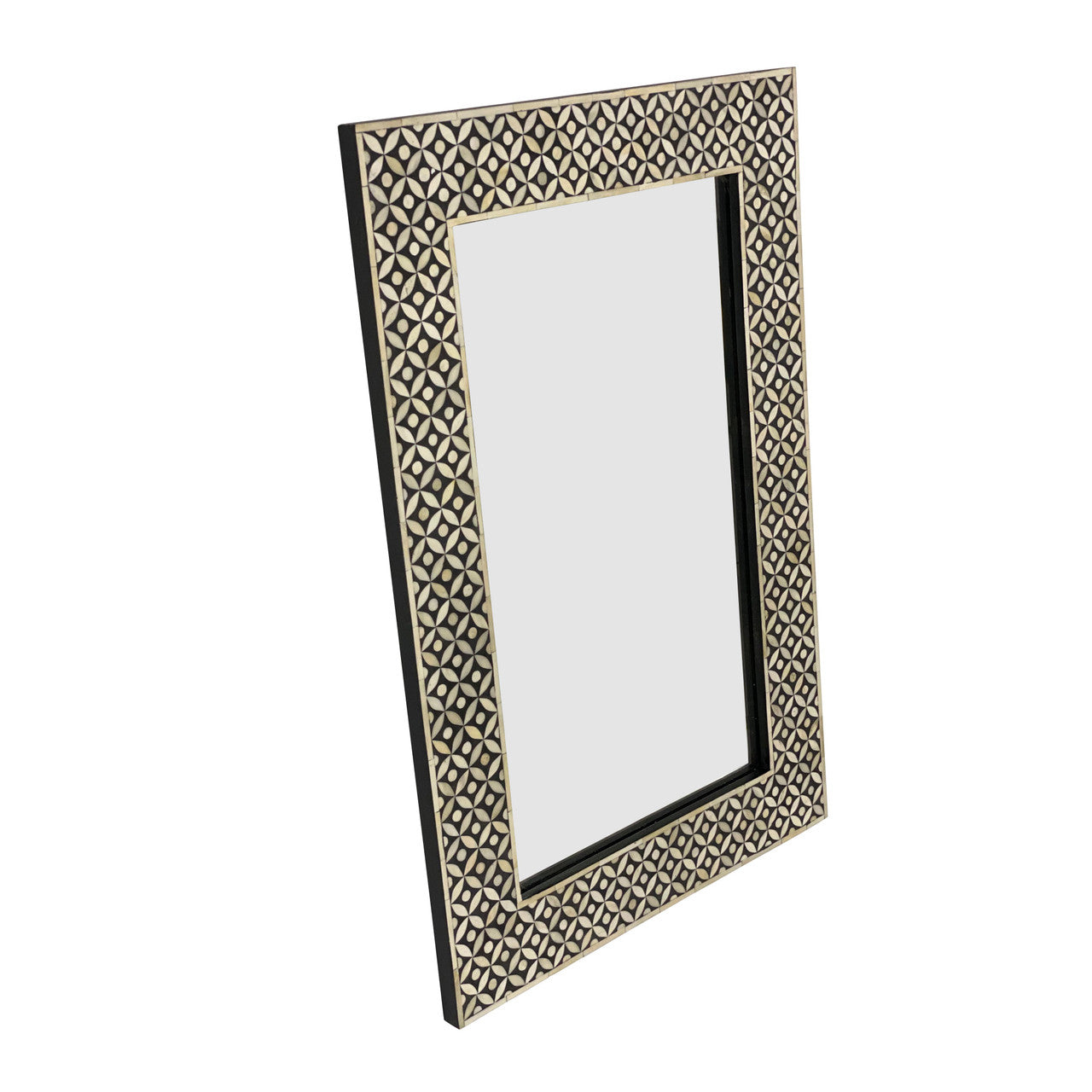 Bone Inlay Rectangle Mirror : Starburst : Black Bone Inlay Rectangle Mirror : Starburst : Black