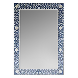 Bone Inlay Rectangular Mirror : Indigo Bone Inlay Rectangular Mirror : Indigo