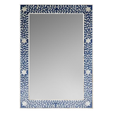 Bone Inlay Rectangular Mirror : Indigo Bone Inlay Rectangular Mirror : Indigo