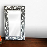 Bone Inlay Rectangular Mirror : Grey Bone Inlay Rectangular Mirror : Grey
