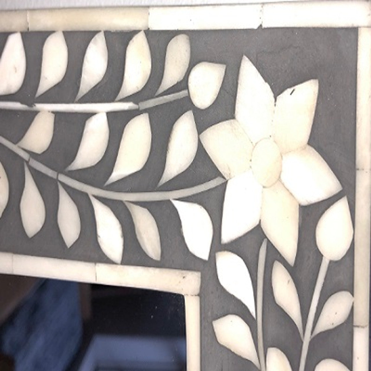 Bone Inlay Rectangular Mirror : Grey Bone Inlay Rectangular Mirror : Grey