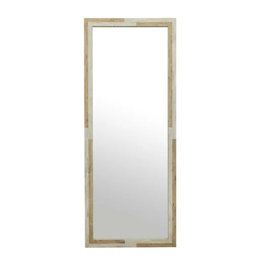 Bone Inlay Tall Mirror : Natural & White