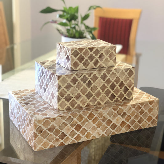 Bone Inlay Mid Size Box : Moroccan : Mocha Mousse