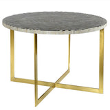 Bone Inlay Dining Table with Metal Legs Bone Inlay Dining Table with Metal Legs
