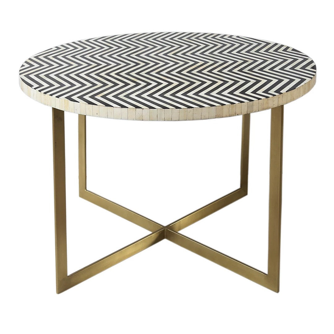 Bone Inlay Dining Table with Metal Legs Bone Inlay Dining Table with Metal Legs