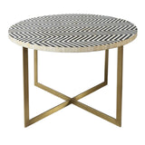 Bone Inlay Dining Table with Metal Legs Bone Inlay Dining Table with Metal Legs