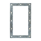 Mother of Pearl Inlay Rectangular Mirror : Floral : Grey Mother of Pearl Inlay Rectangular Mirror : Floral : Grey