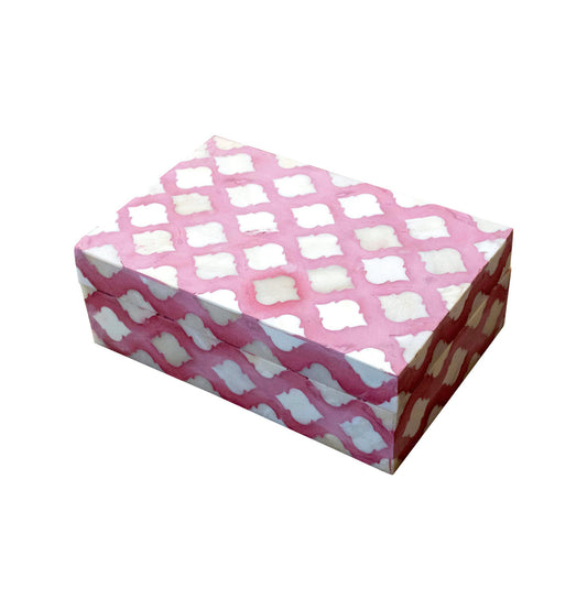 Bone Inlay Small Gift Box : Moroccan : Pink