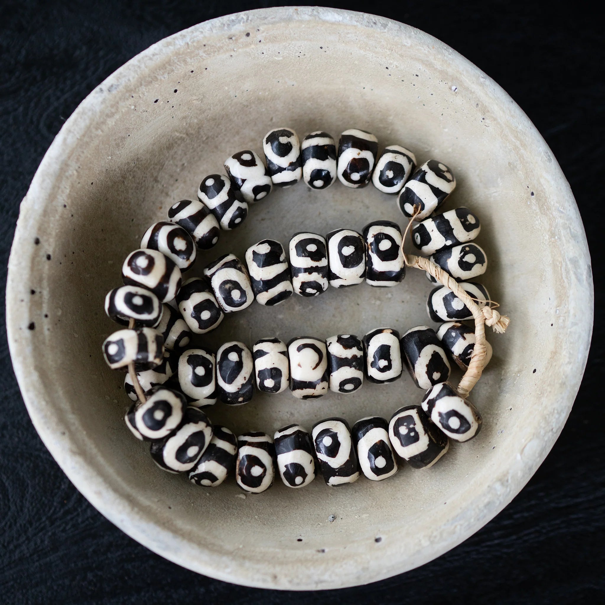 Cow Bone Necklace : Black & White Cow Bone Necklace : Black & White