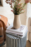 Bone Inlay Side Table : Stripe : Black Bone Inlay Side Table : Stripe : Black