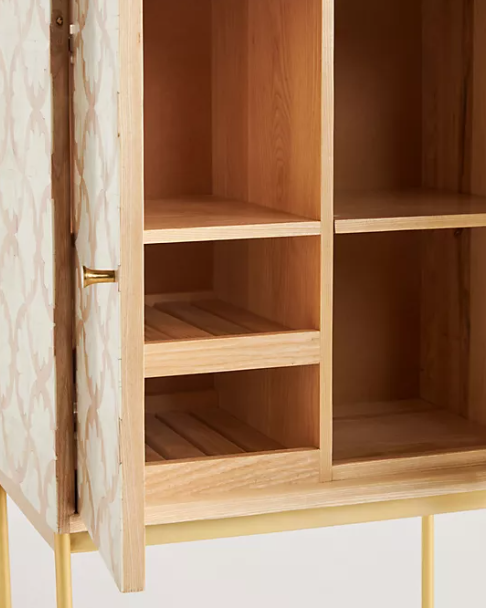 Bone & Timber Inlay Bar Cabinet : Fantail : Natural Bone & Timber Inlay Bar Cabinet : Fantail : Natural