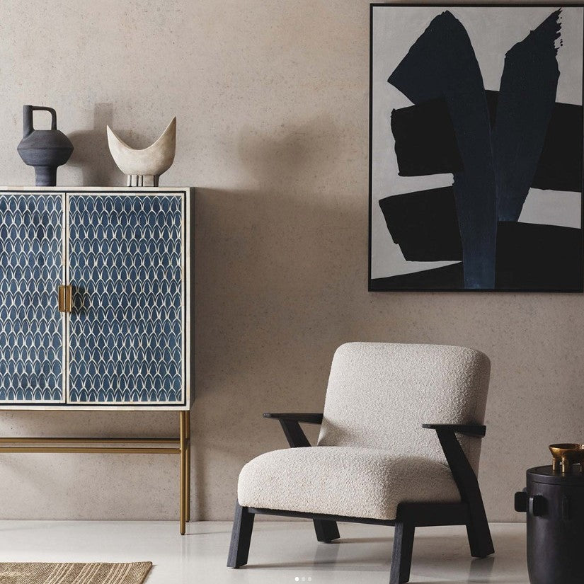 Bone Inlay Cabinet : Arches : Indigo Bone Inlay Cabinet : Arches : Indigo