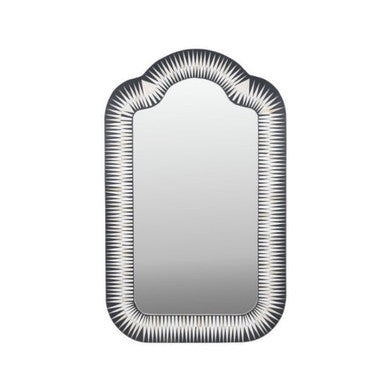 Bone Inlay Curved Mirror : Zebra