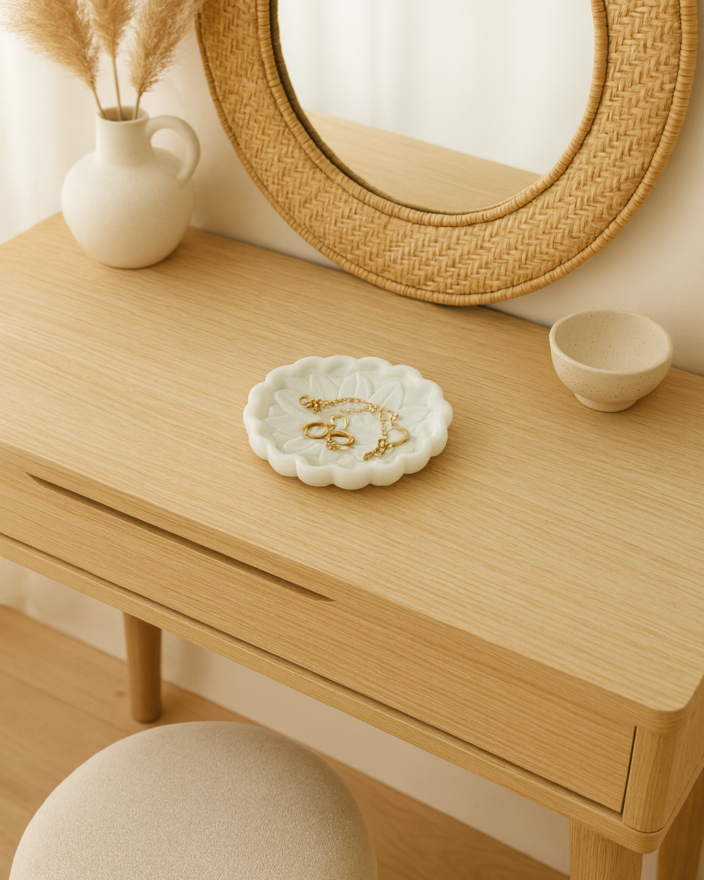 Marble Bowl : Gerbera : White Marble Bowl : Gerbera : White