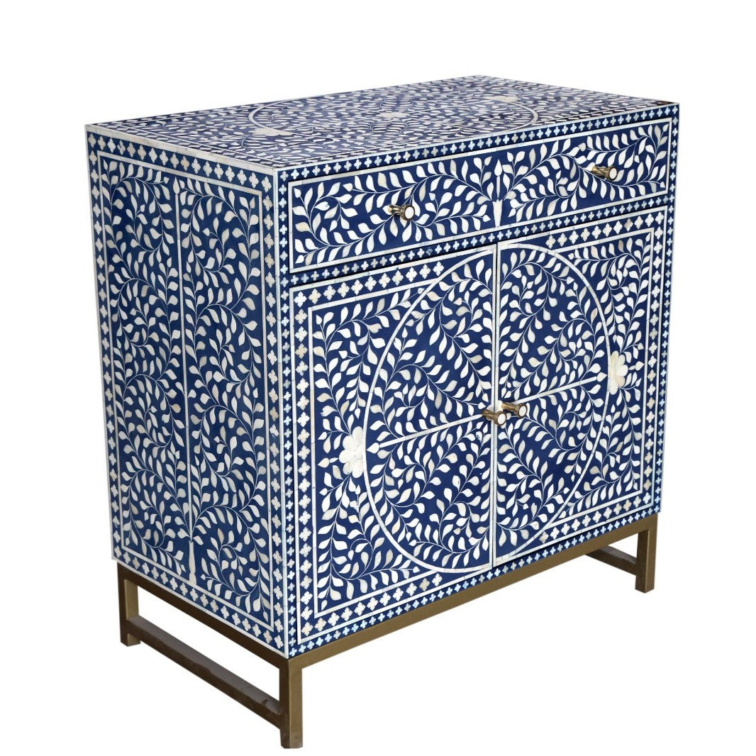 Bone Inlay Cabinet : Liana : Indigo Bone Inlay Cabinet : Liana : Indigo