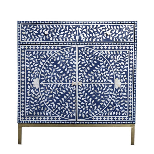 Bone Inlay Cabinet : Liana : Indigo