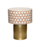 Bone Inlay Side Table : Tri-Square : Ochre Bone Inlay Side Table : Tri-Square : Ochre