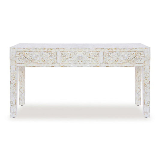 Mother Of Pearl Console : Floral : White