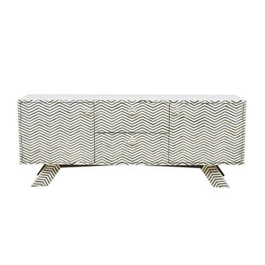 Bone Inlay Low Sideboard : Zig Zag : Grey