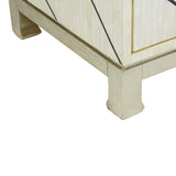Bone Inlay Bedside Table : Abstract : White Bone Inlay Bedside Table : Abstract : White