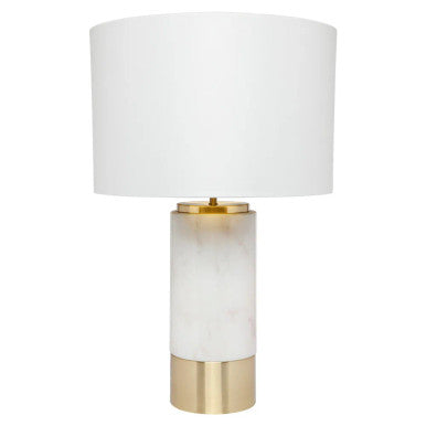 Marble Lamp with Brass Base