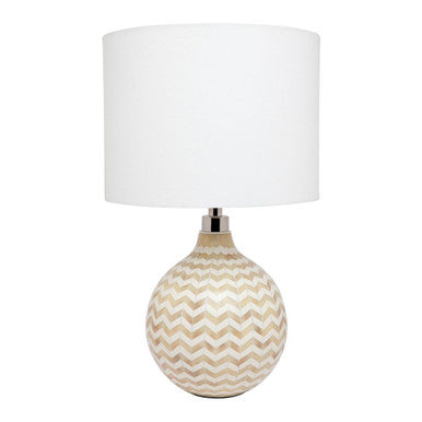 Bone Inlay Table Lamp : Zig Zag : Natural