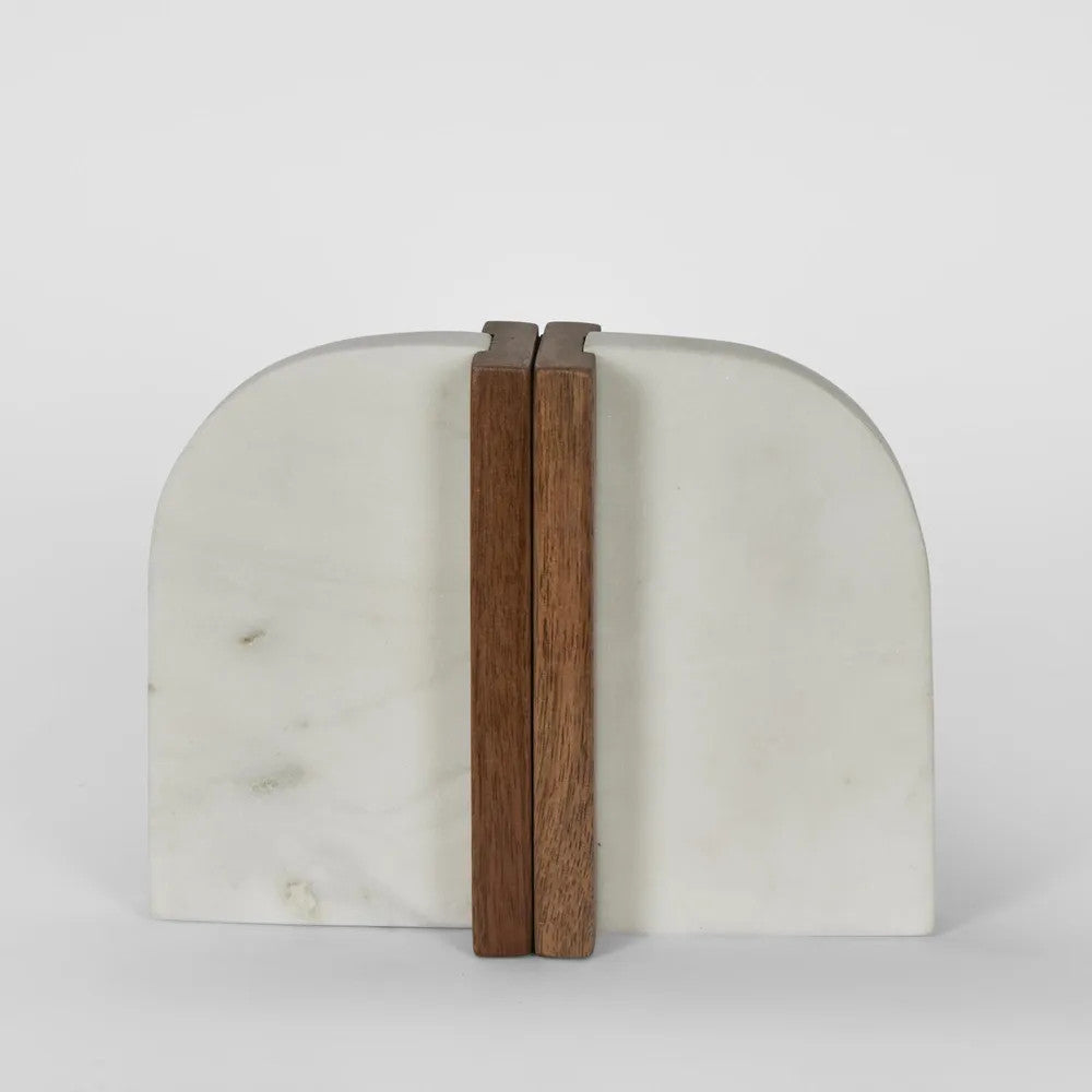 Marble Bookend with Timber Marble Bookend with Timber