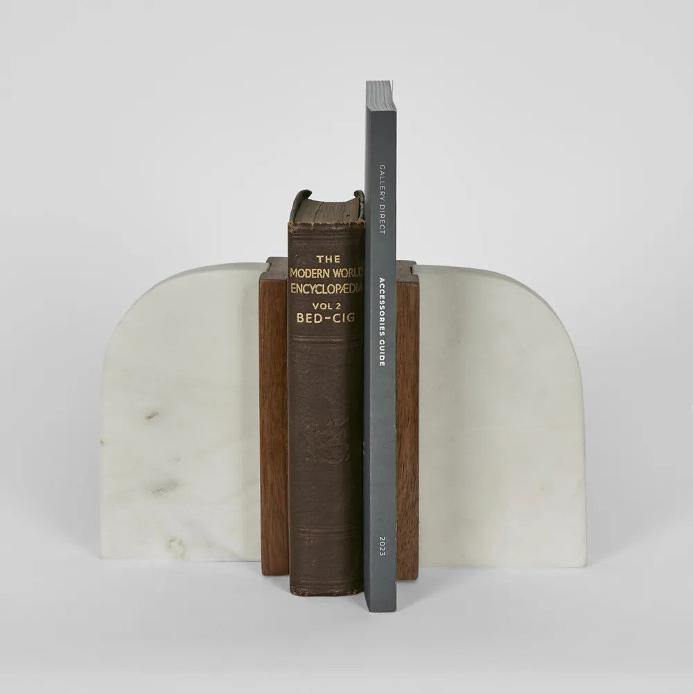 Marble Bookend with Timber Marble Bookend with Timber