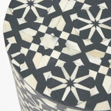 Bone Inlay Side Table :  Zelliges : Black Bone Inlay Side Table :  Zelliges : Black